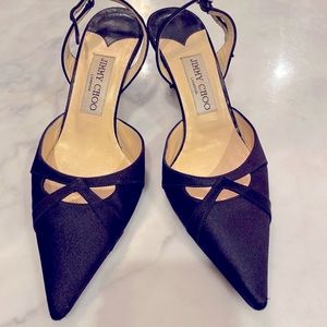 Jimmy Choo black satin vía spiga shoes - 7